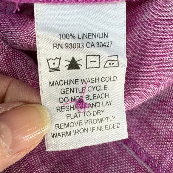 Nic + Zoe Tank Dress Women's S Pink 100% Linen Summer Cruise Wear Minimalist - Picture 4 of 8